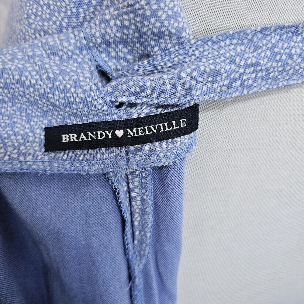 Brandy Melville‎ Genevieve Womens M Blue White Ditsy Floral Wrap Skirt